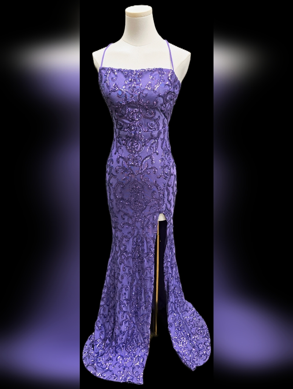 Windsor Purple Sequin Prom / Evening Gown